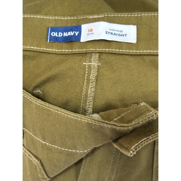 NWT Old Navy High Rise Straight Leg Utility Pants Satin Moss Green W's 10P - Picture 6 of 9